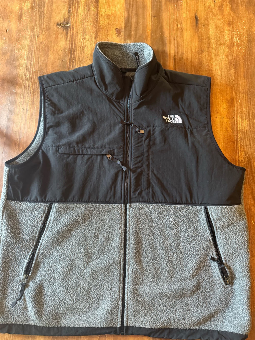 The North Face Two-Tone Gray and Black Fleece Vest